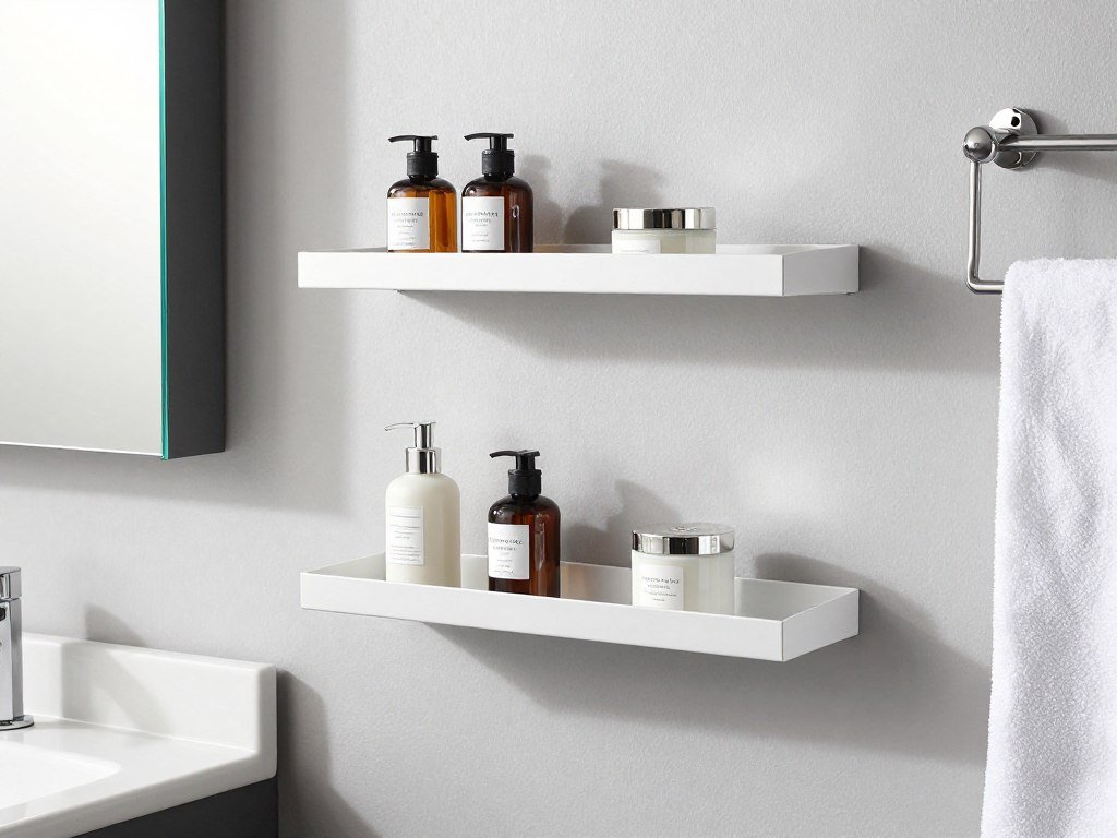 Storage solutions and accessories for floating vanity bathrooms
