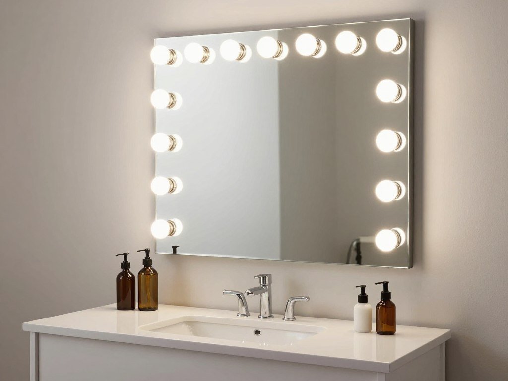 Strategic splurge vanity inspo showing investment in quality mirror and lighting