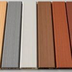 Various deck material samples including wood, composite, and PVC decking for backyard deck ideas