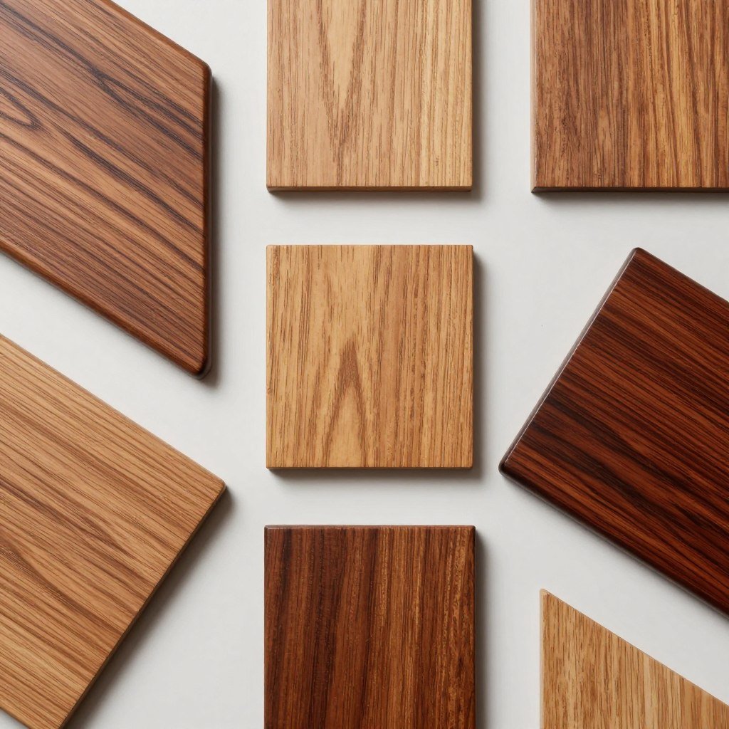 Various wood finishes used in mid century modern furniture