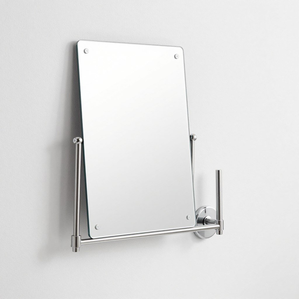 Wall-mounted vanity mirror with adjustable arm