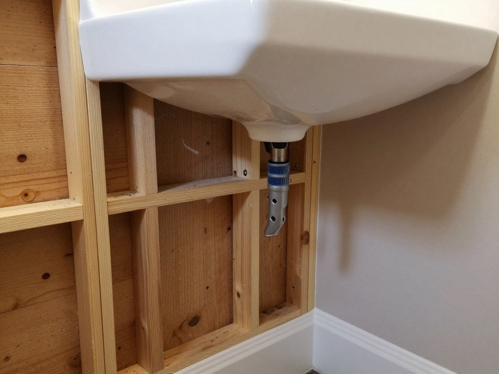 Wall support installation for a floating small vanity
