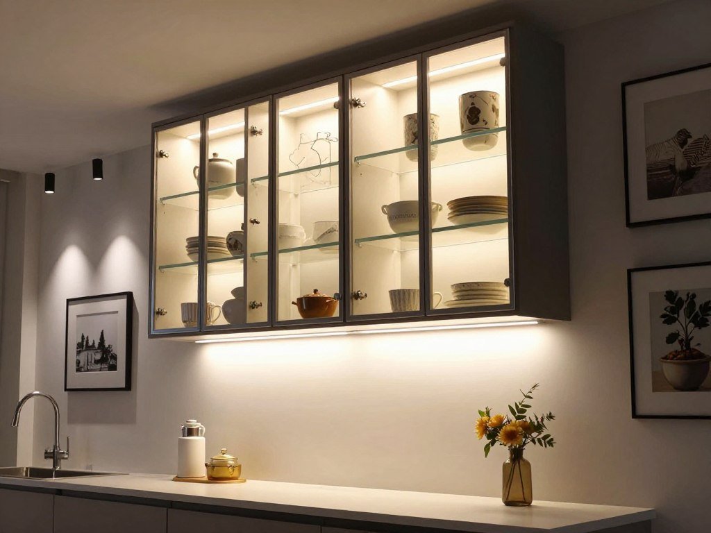 Accent lighting highlighting kitchen features and decor Accent lighting highlighting kitchen features and decor