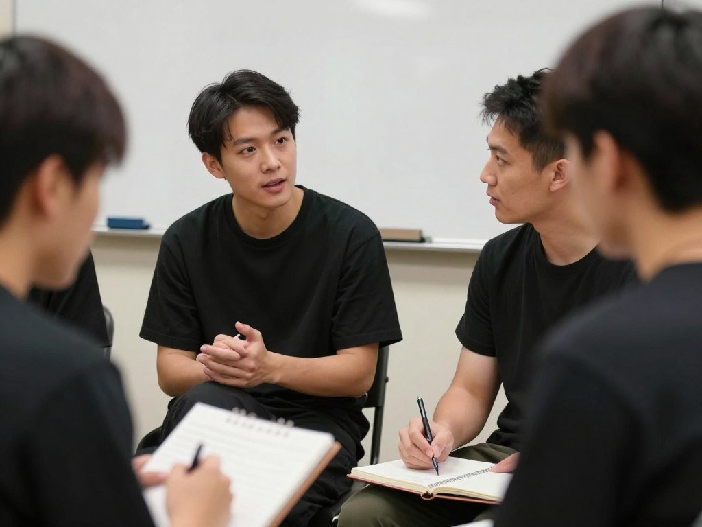 Band members resolving conflicts and challenges during a meeting