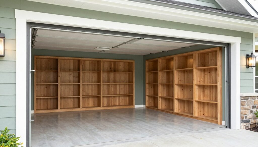 Beautifully finished garage with perfect wall colors complementing the overall design