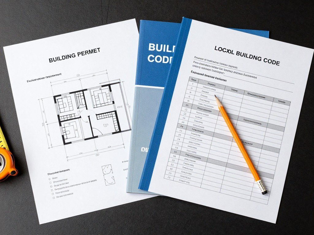 Building permit documents and architectural plans for an enclosed breezeway project