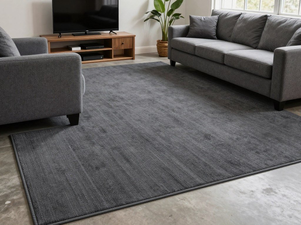 Carpet tiles in a comfortable garage man cave lounge area