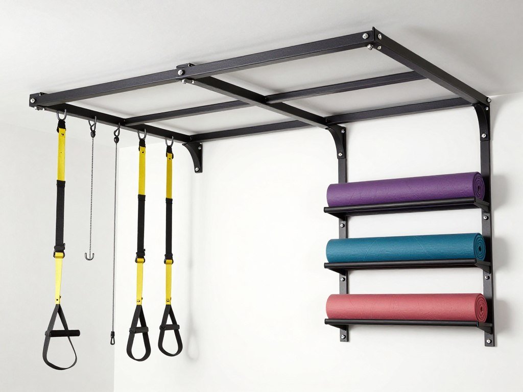 Ceiling storage solutions for garage gym equipment
