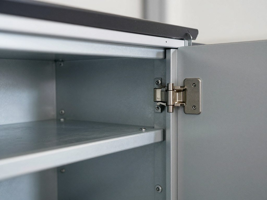 Close-up of quality garage cabinet construction details