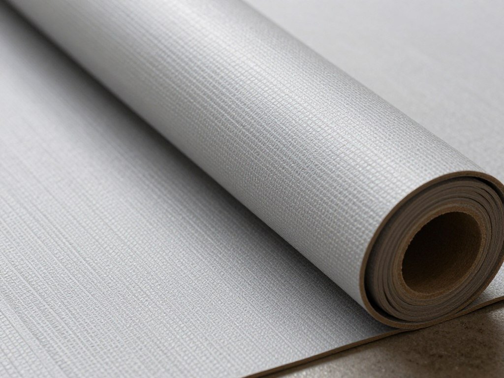 Close-up of textured vinyl garage flooring roll showing grip pattern