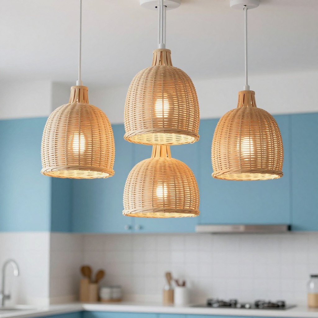 Coastal style pendant lights with rattan or woven materials Coastal style pendant lights with rattan or woven materials