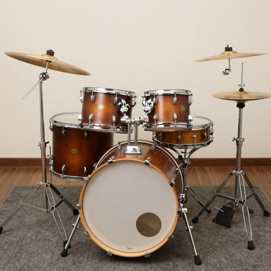 Compact drum kit suitable for garage band practice