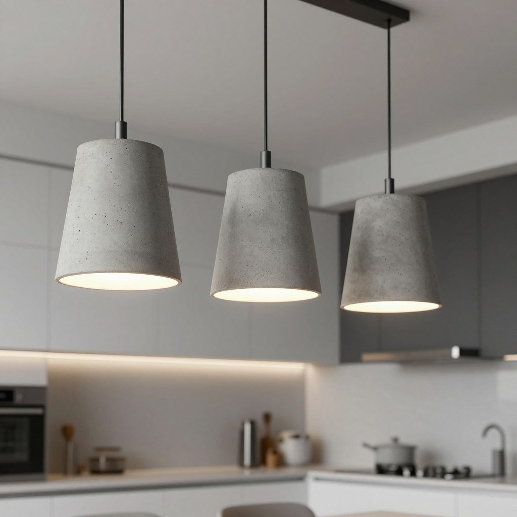 Concrete pendant lights with modern industrial aesthetic Concrete pendant lights with modern industrial aesthetic