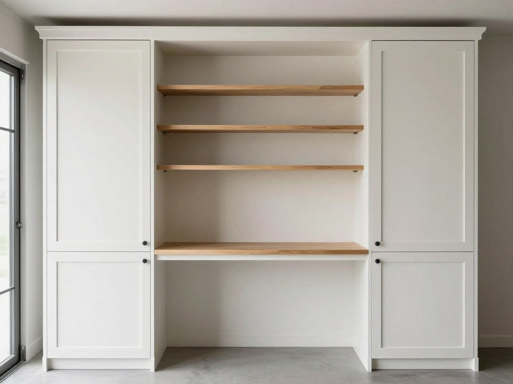 Custom built-in garage cabinets and shelving system