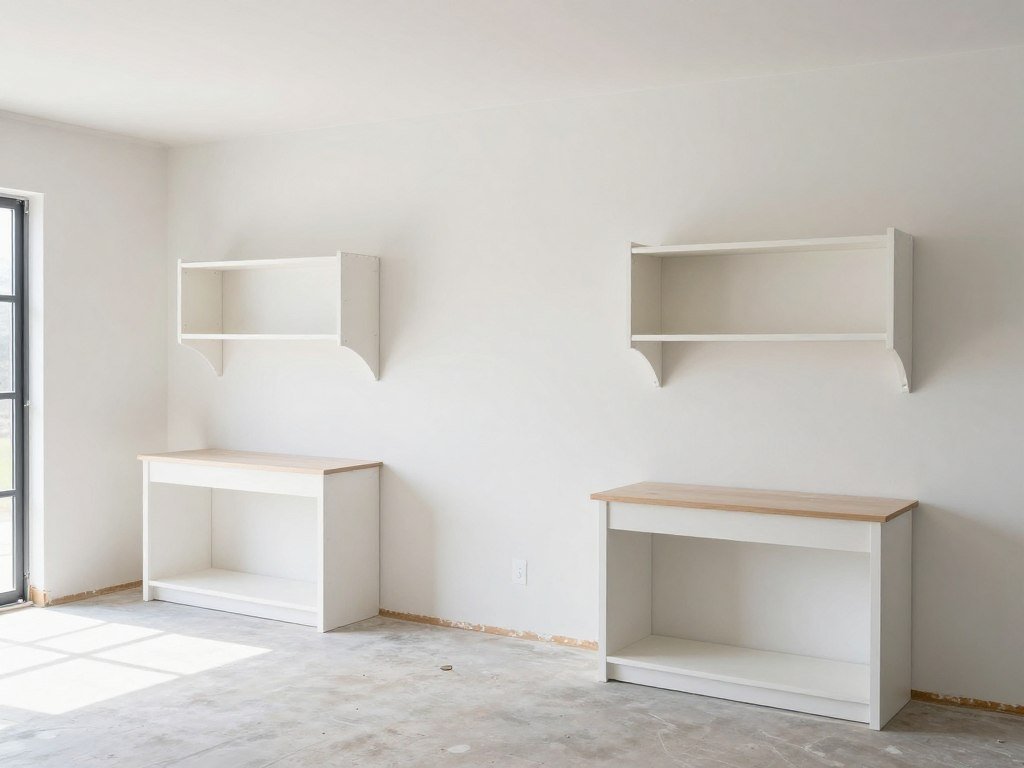 DIY garage transformation in progress showing affordable updates