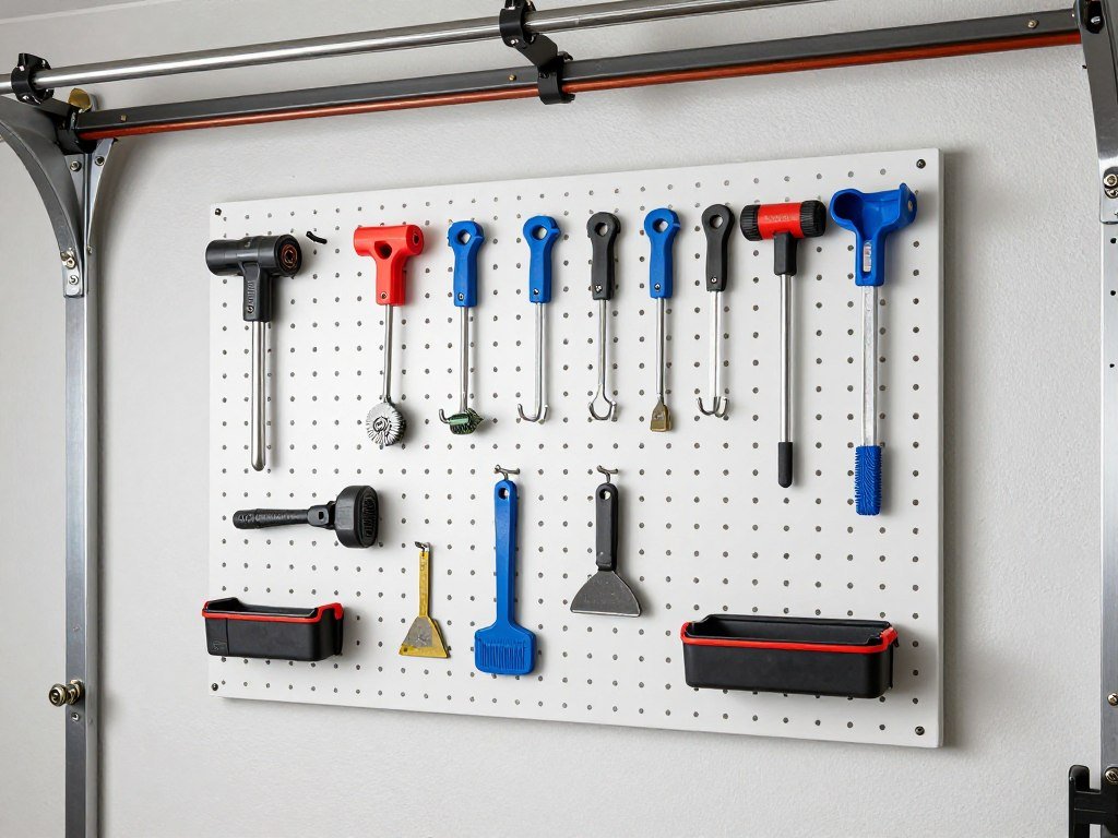 DIY pegboard tool organization system showing an easy garage inspo project for beginners
