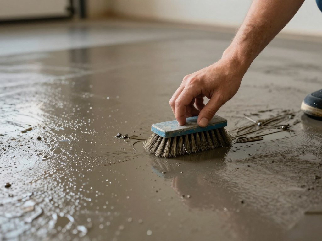 Degreasing and cleaning concrete garage floor before epoxy application Degreasing and cleaning concrete garage floor before epoxy application