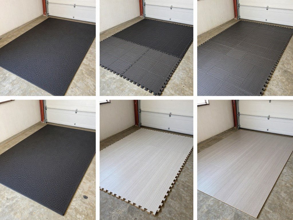 Different flooring options for a small garage gym