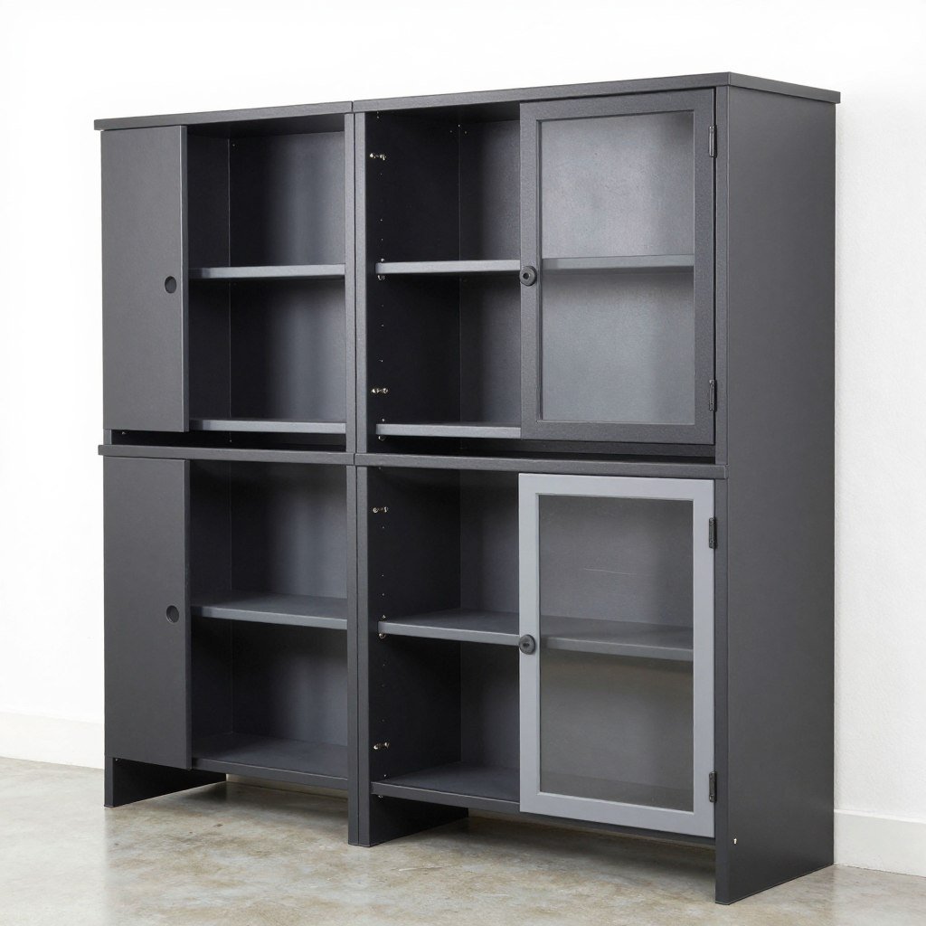 Durable plastic garage cabinets with adjustable shelving