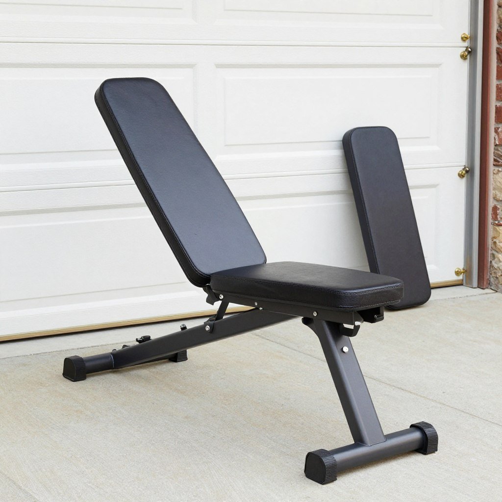 Foldable weight bench for small garage gym