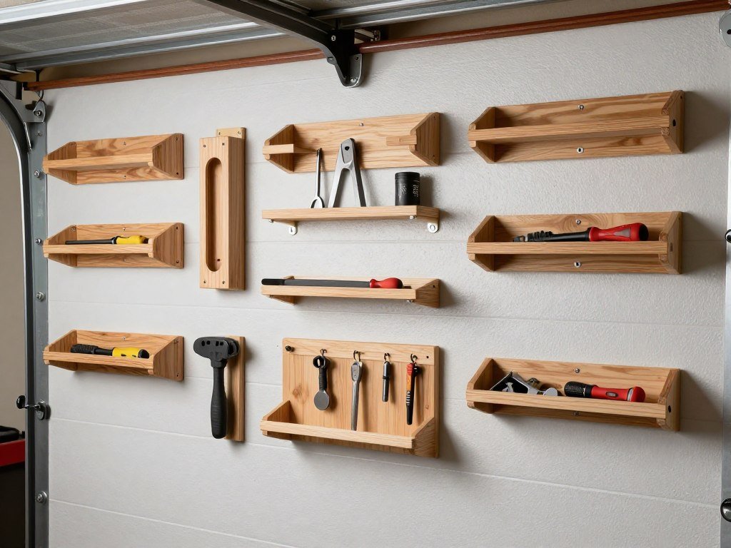 French cleat wall system with custom tool holders and organizers