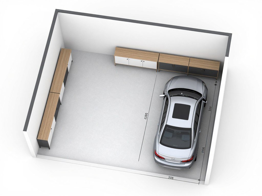 Garage cabinet layout planning with measurements