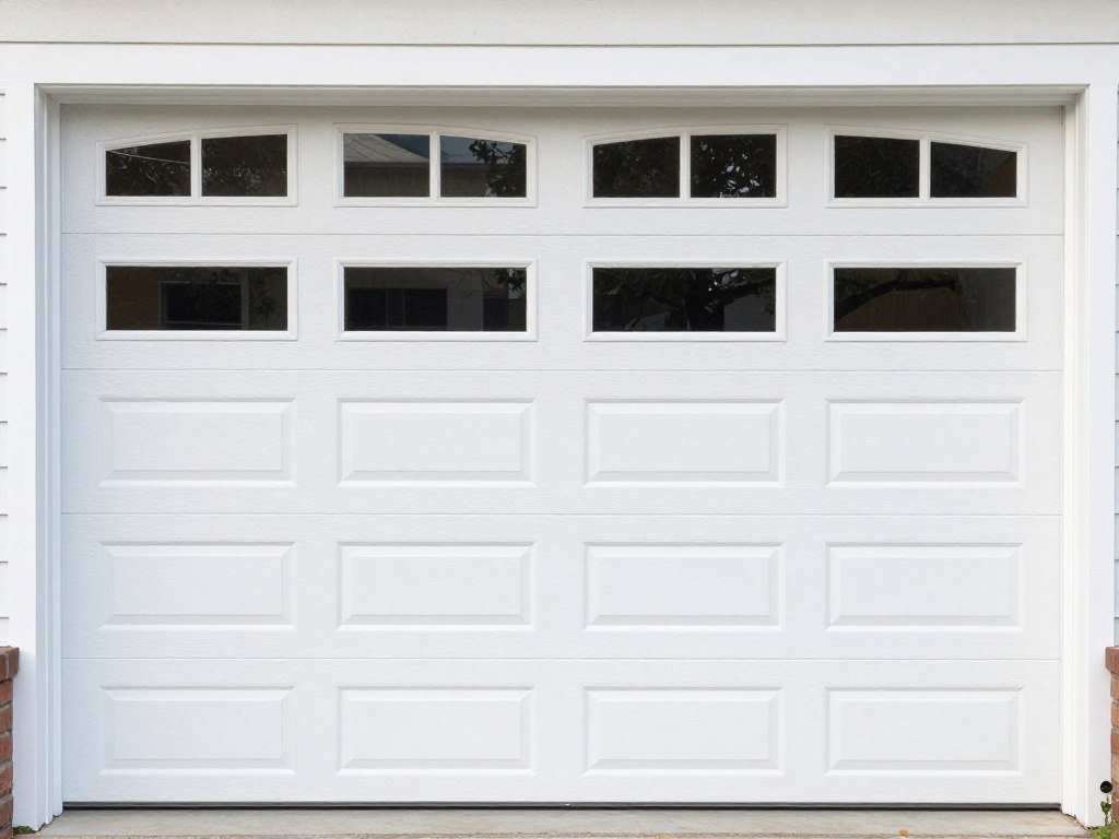 Garage door makeover with added window panels
