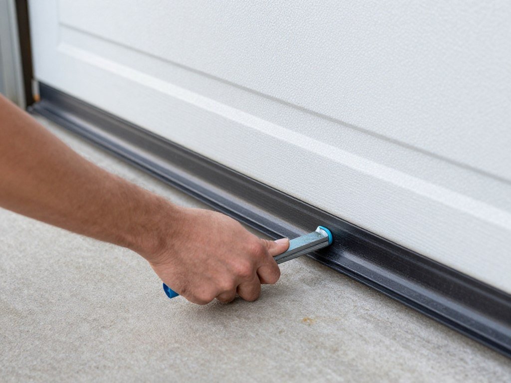 Garage door weatherstripping installation