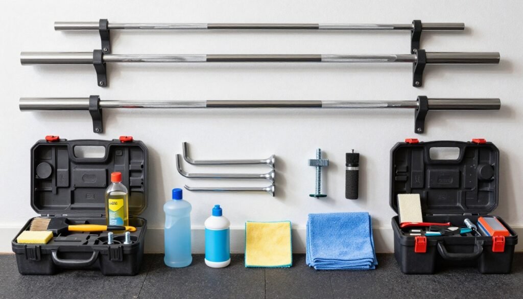 Garage gym equipment maintenance tools and supplies
