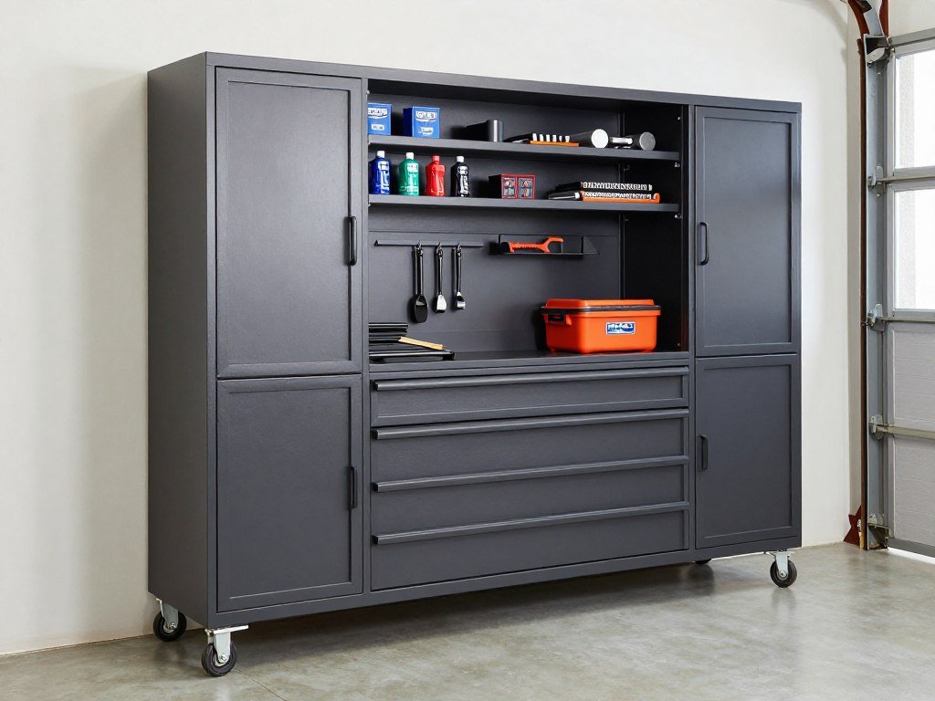 Heavy-duty freestanding garage cabinet system
