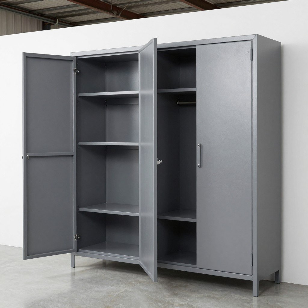 Heavy-duty metal garage cabinets with powder-coated finish