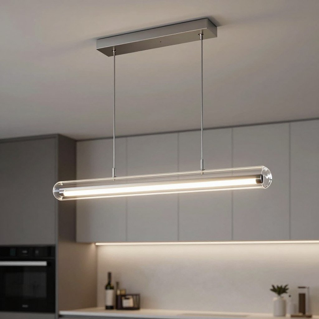 Modern glass pendant lights in a contemporary kitchen Modern glass pendant lights in a contemporary kitchen