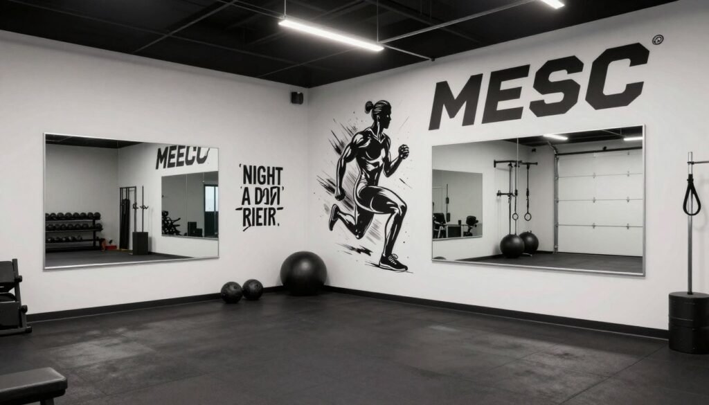 Motivational garage gym with inspiring decor and design elements