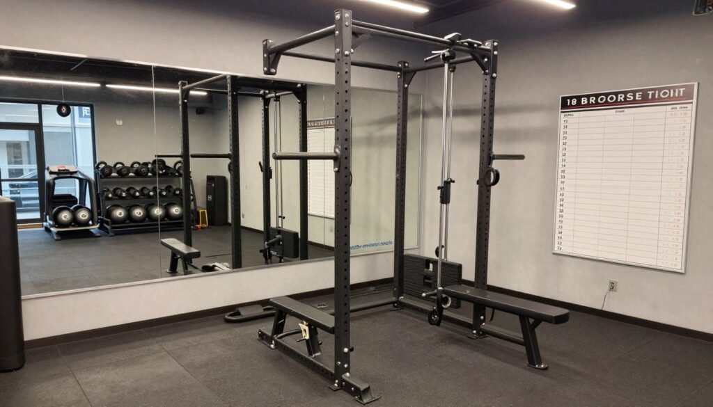 Motivational small garage gym with inspiring decor elements