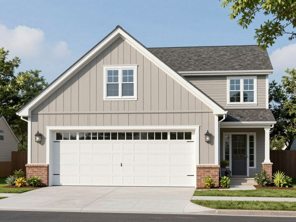 Pole barn garage designed to match residential home architecture