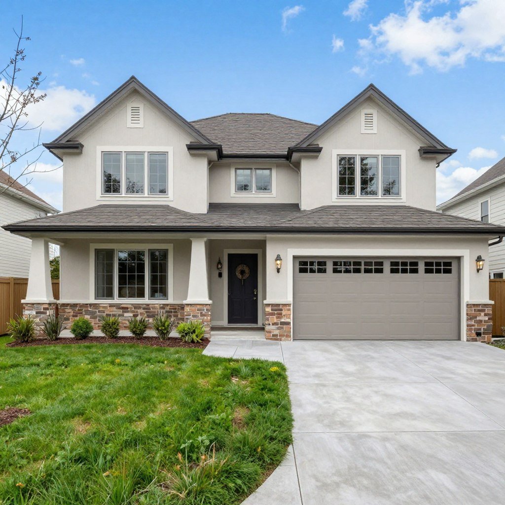 Property with garage apartment showing increased curb appeal and value