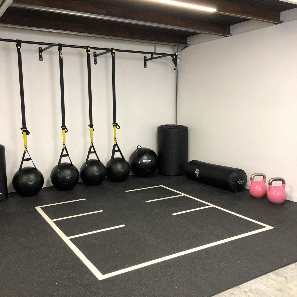 Small garage gym setup for functional fitness