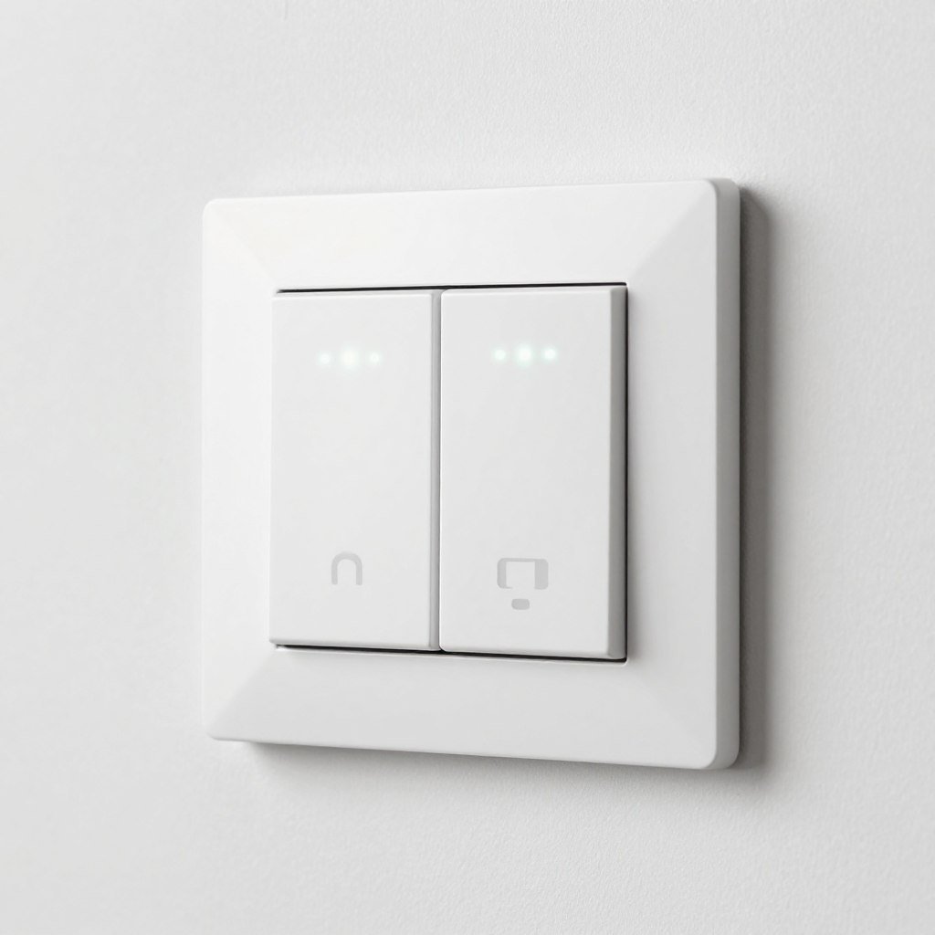 Smart switches and dimmers installed in kitchen wall
