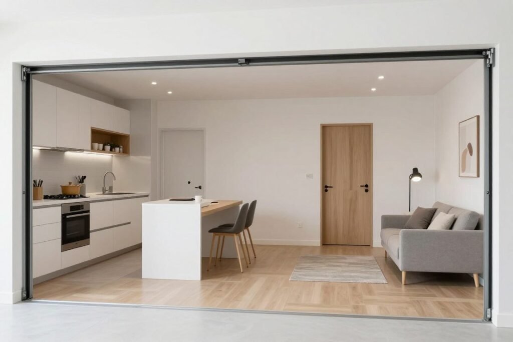 Studio layout garage apartment with open concept design