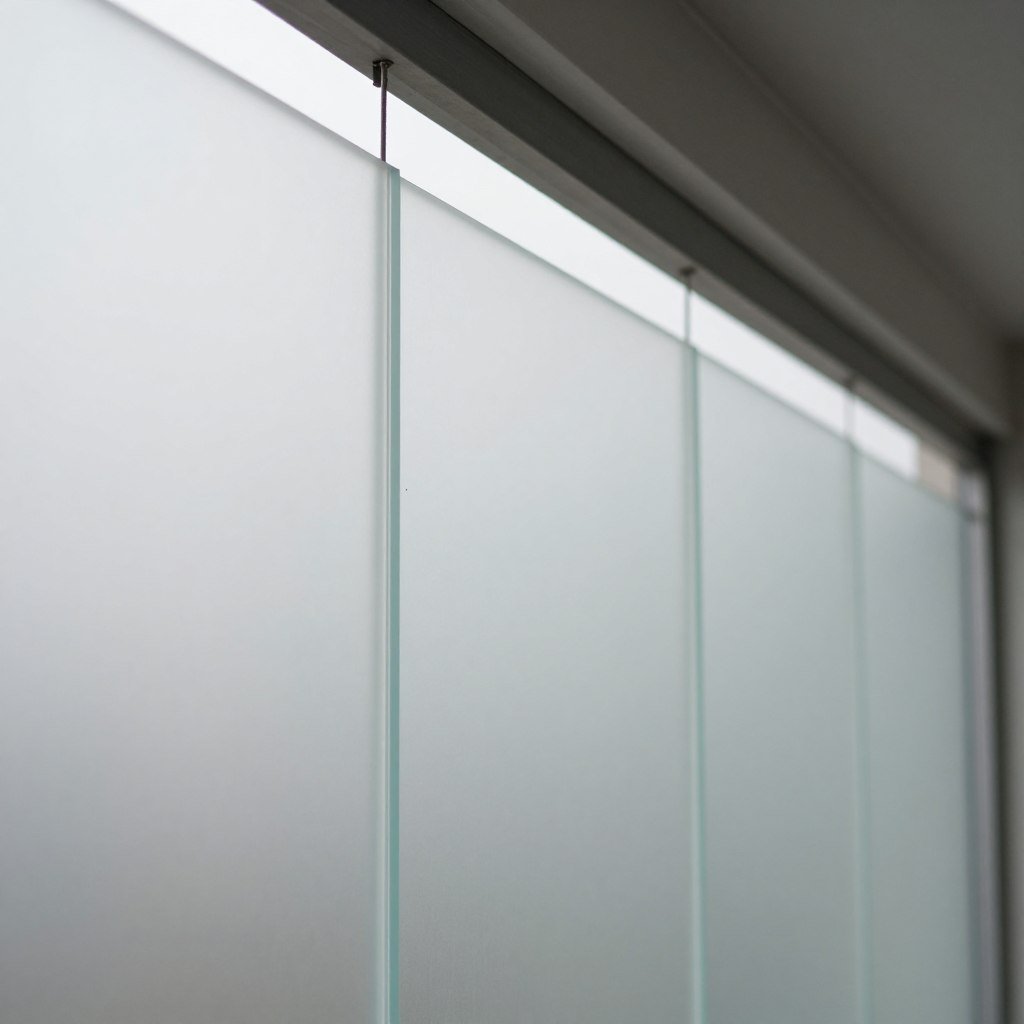 Translucent polycarbonate panels in a breezeway with diffused light coming through Translucent polycarbonate panels in a breezeway with diffused light coming through