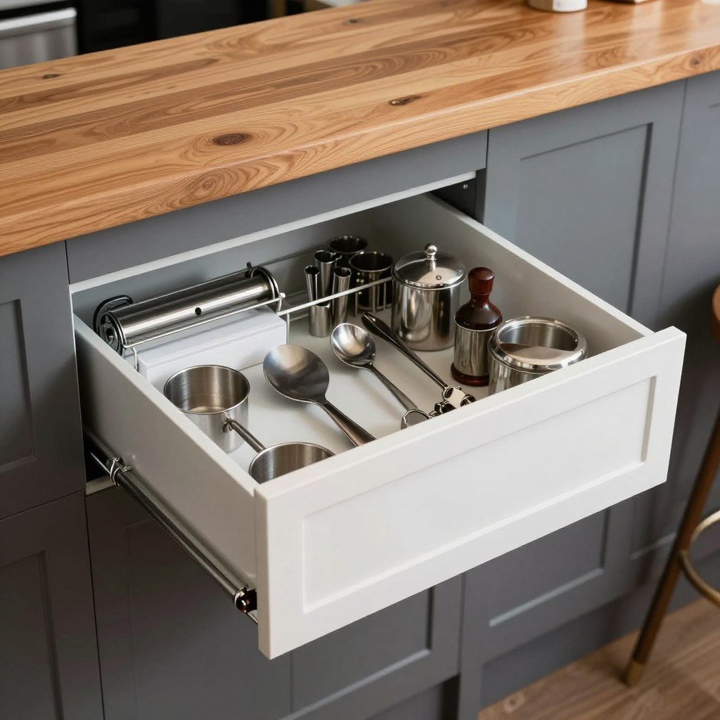 Under-counter cabinets in garage bar