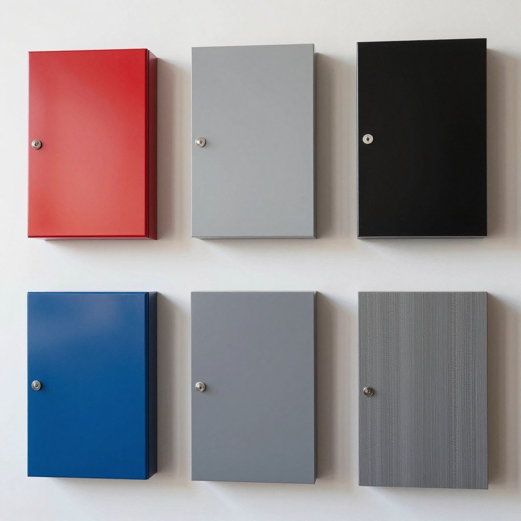 Various garage cabinet finish options and colors