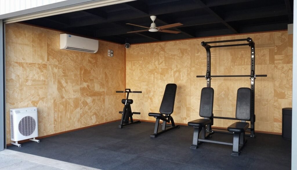 Ventilation and temperature control solutions for a small garage gym