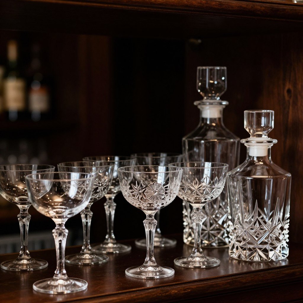 Vintage cocktail glassware collection