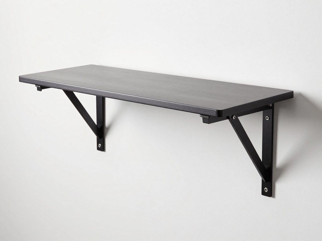 Wall-mounted folding workbench in down position ready for use