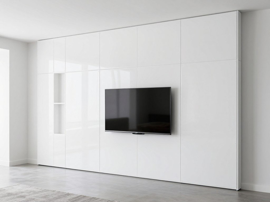 White PVC wall panels in a clean, modern garage man cave
