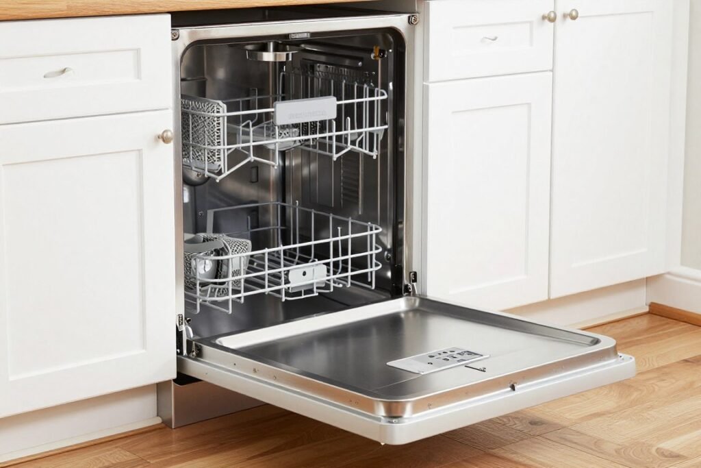 18-inch compact dishwasher installed in small kitchen 18-inch compact dishwasher installed in small kitchen