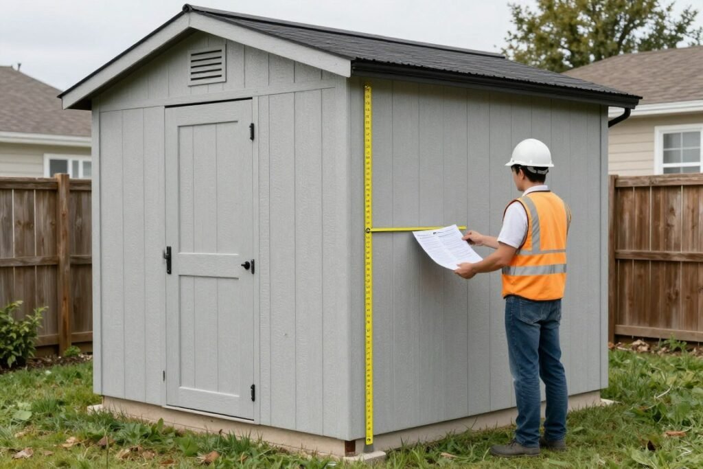 Code-compliant shed height verification