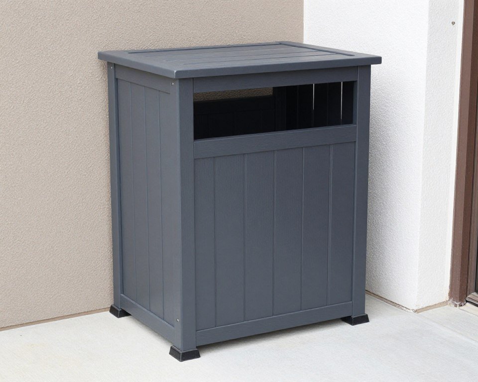 Compact single bin outdoor storage shed