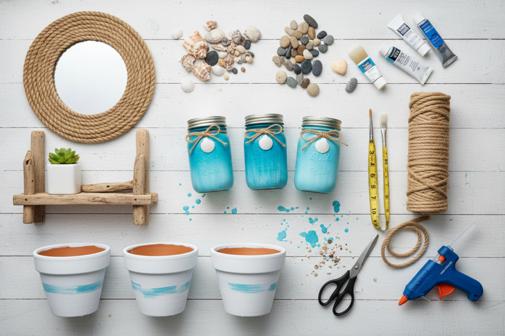 DIY coastal bathroom decor projects